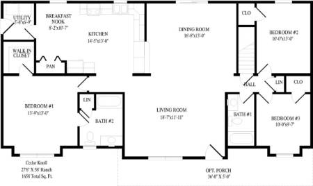 Cedar Knoll Modular Home Floor Plan